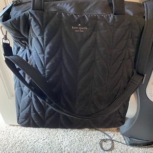 Kate Spade black quilted diaper bag. NEW